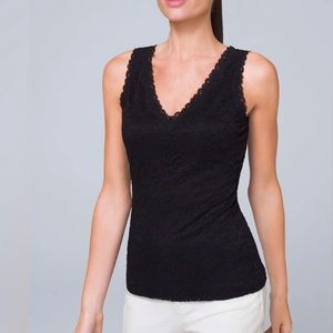 White House Black Market Lace Tank Black M